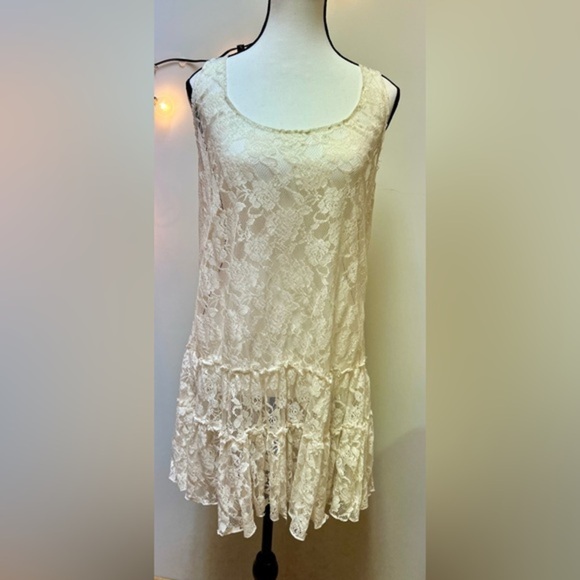Forever 21 Dresses & Skirts - Elegant Sheer Cream Lace Dress by Forever 21